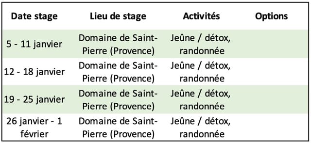 2 Moyenne - Calendrier des stages 2025